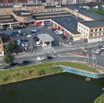 Photographie vue du ciel de Eurocap Créanor, Centre d'affaires à Dunkerque.